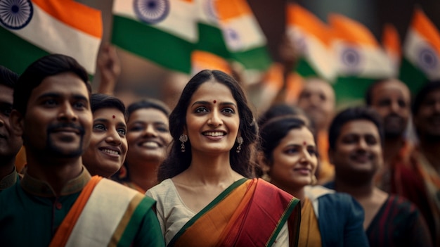 Foto gratuita gente celebrando el día de la república de la india