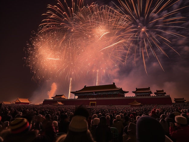 Foto gratuita gente celebrando la víspera de año nuevo.