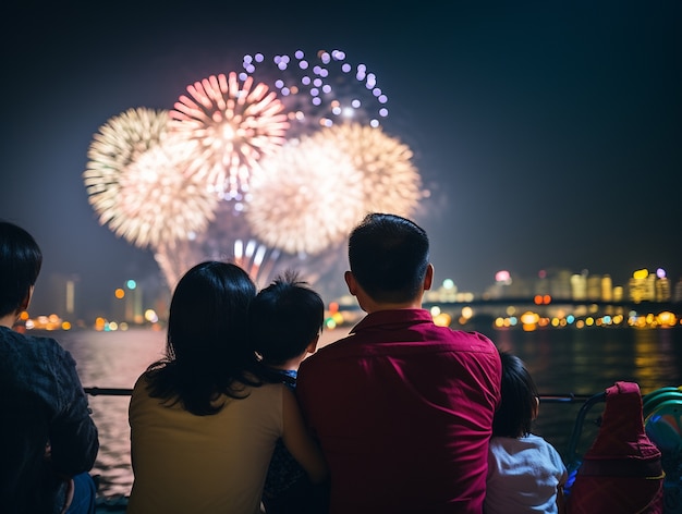 Foto gratuita gente celebrando la víspera de año nuevo.