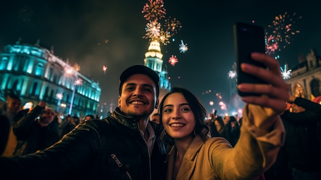 Foto gratuita gente celebrando la víspera de año nuevo.