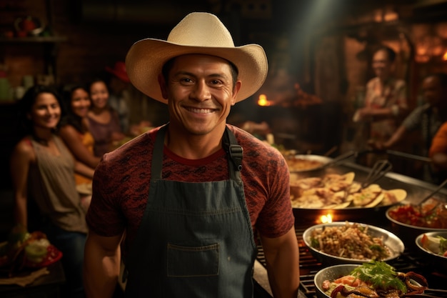 Foto gratuita gente disfrutando de la barbacoa mexicana