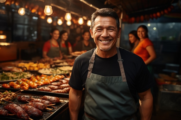 Gente disfrutando de la barbacoa mexicana