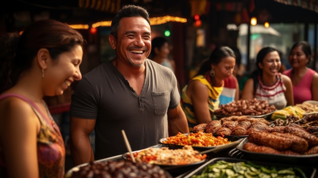 Foto gratuita gente disfrutando de la barbacoa mexicana