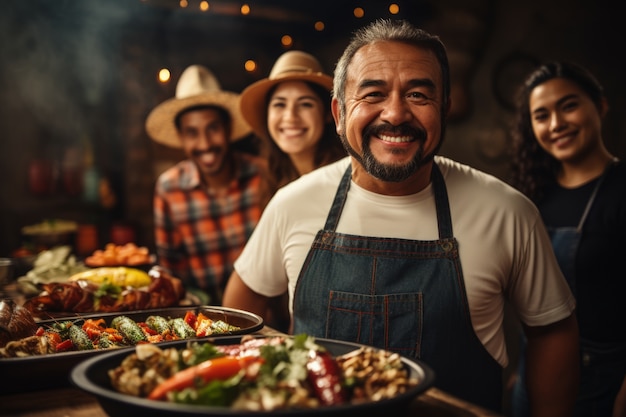 Foto gratuita gente disfrutando de la barbacoa mexicana