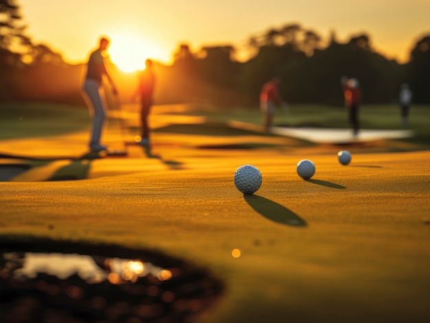 Foto gratuita gente jugando al golf en la naturaleza.