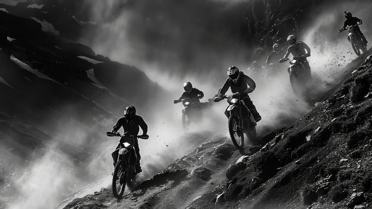 Foto gratuito gente montando bicicletas de tierra