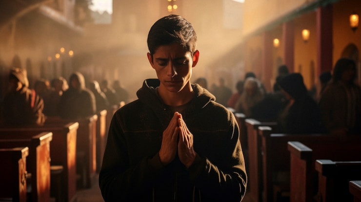 Foto gratuito gente orando en una reunión religiosa