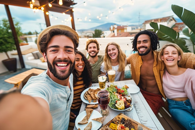 Gente que crea contenido de comida para cargar en Internet para los amantes de la comida