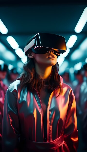 Gente que usa gafas de realidad virtual para jugar