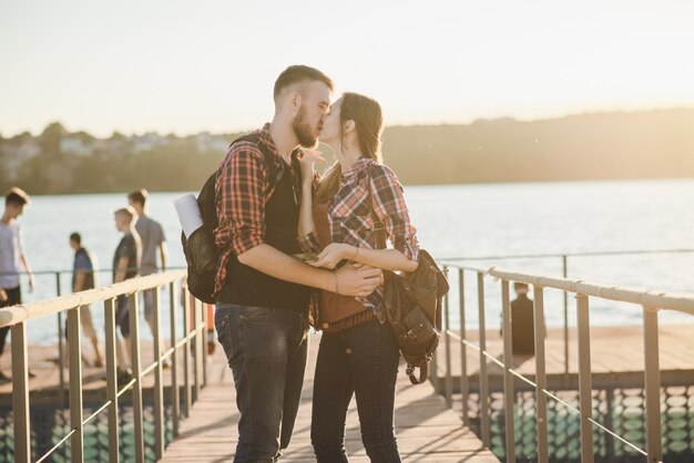 Gente romántica naturaleza hermosa wather