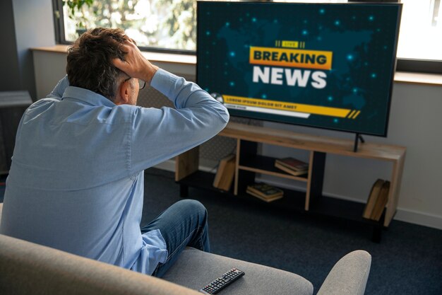 Gente viendo noticias en tv