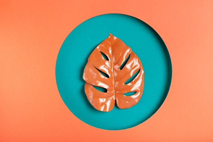 Photo Gratis geometric shape made from paper with leaf inside
