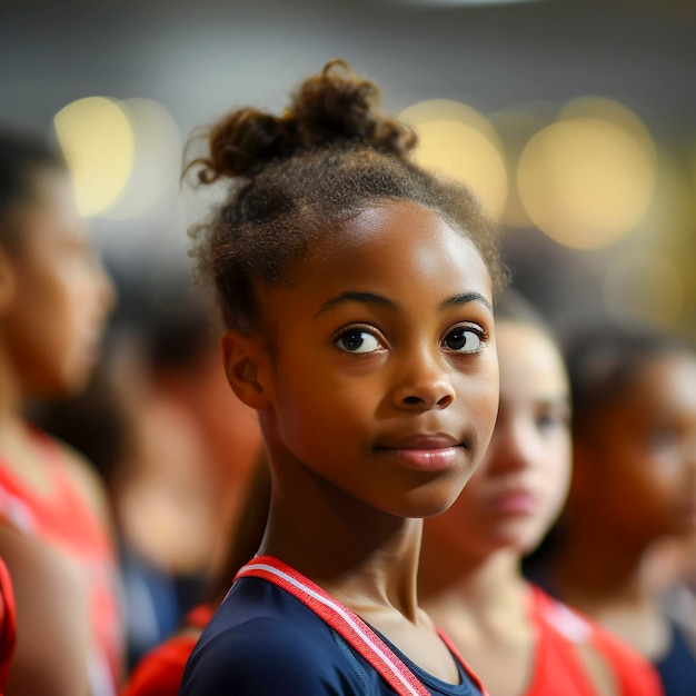 Gimnasta preparándose para la competición