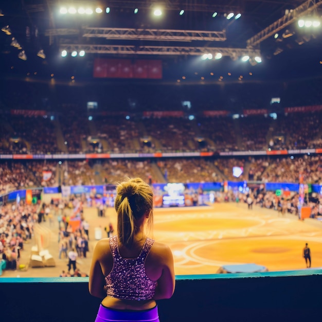 Gimnasta preparándose para la competición