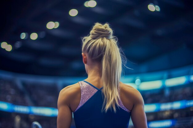 Gimnasta preparándose para la competición