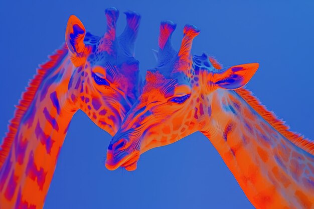 Girafas con luces de neón