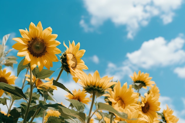 Foto gratuita girasoles generados por ai