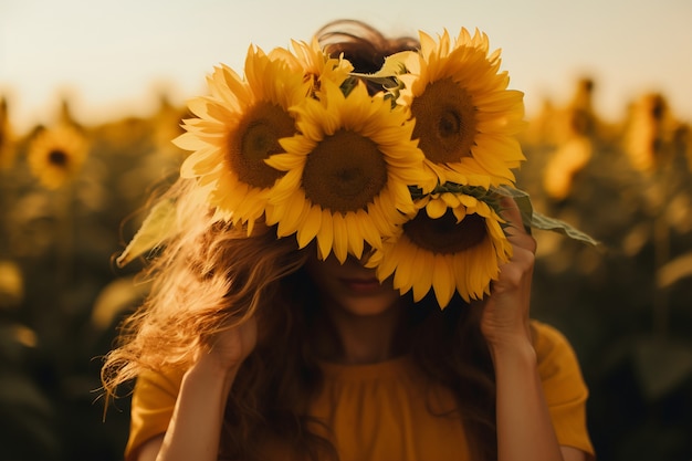 Girasoles generados por Ai