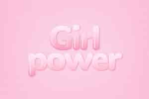 Foto gratuita girl power en word en estilo de texto rosa chicle