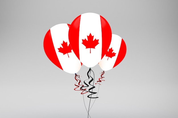 Foto gratuita globos de la bandera de canadá