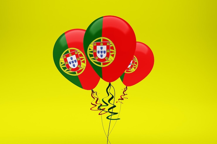 Foto gratuito globos de la bandera de portugal