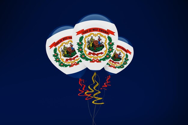 Foto gratuita globos de la bandera de virginia occidental
