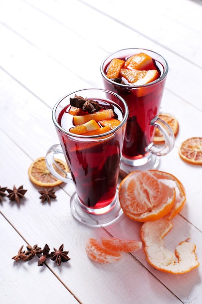 Glühwein alemán, también conocido como vino caliente o vino especiado