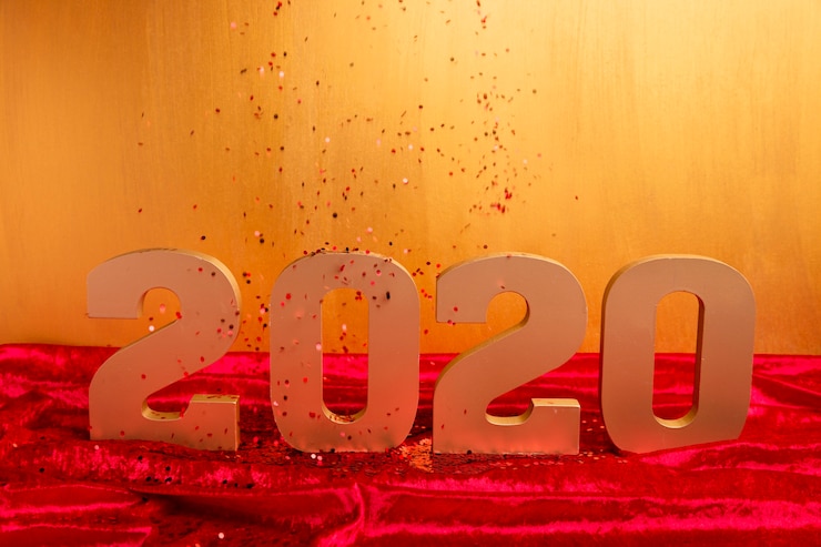 Photo Gratis golden new chinese year number with confetti