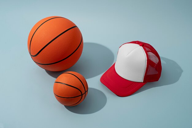 Gorra trucker con baloncesto