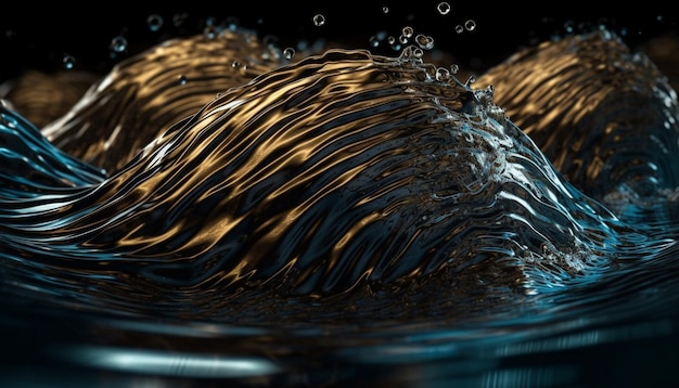 Foto gratuita gotas de agua transparentes crean un fascinante patrón de onda generado por ia