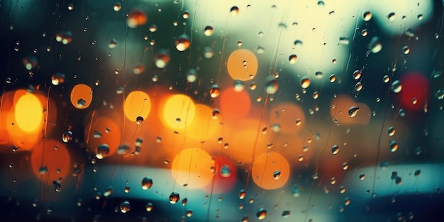 Foto gratuita las gotas de lluvia empañan la vista a través de una ventana en un día sombrío