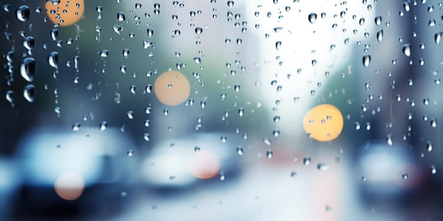 Foto gratuita las gotas de lluvia empañan la vista a través de una ventana en un día sombrío