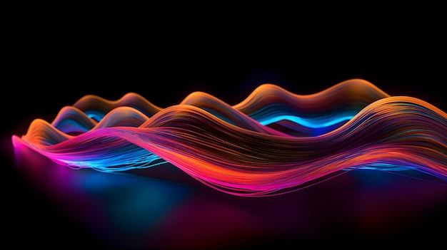 Gradiente abstracto de fondo de ondas en 3D