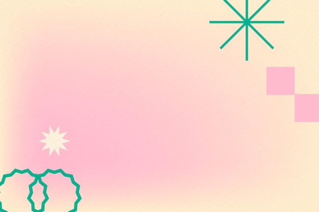Gradiente de fondo rosa de memphis abstracto con formas geométricas