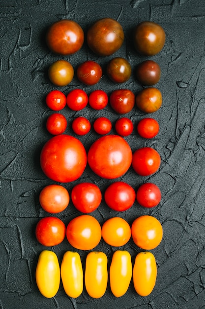 Gradiente de tomates maduros