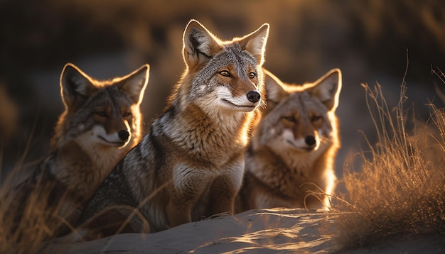 Foto gratuita grandes felinos majestuosos en el área silvestre de áfrica ia generativa