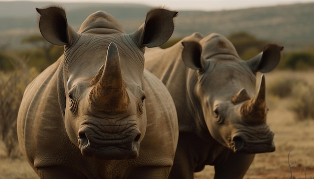 Foto gratuita grandes mamíferos pastando en la sabana en el área silvestre de áfrica generada por ia