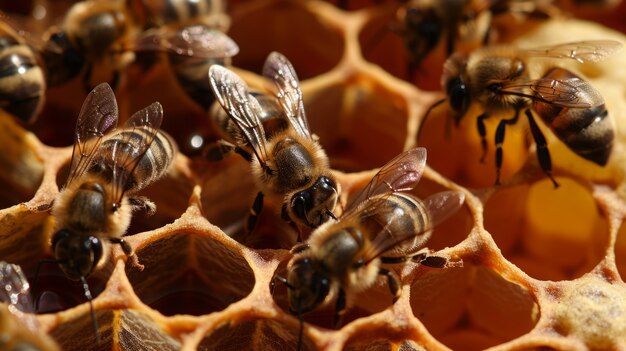 Granja de abejas de cerca