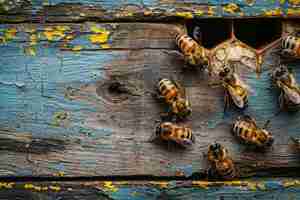 Foto gratuita granja de abejas de cerca