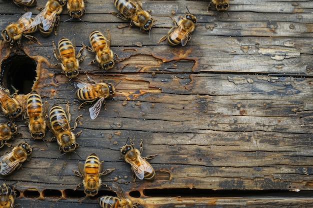 Foto gratuita granja de abejas de cerca