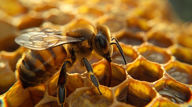 Foto gratuita granja de abejas de cerca