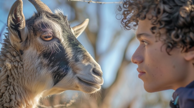 Foto gratuita granja de cabras fotorrealista