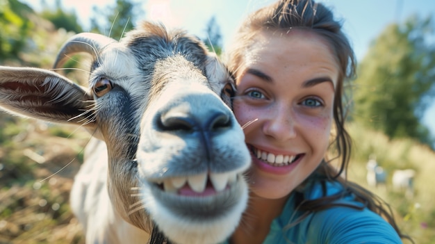 Foto gratuita granja de cabras fotorrealista