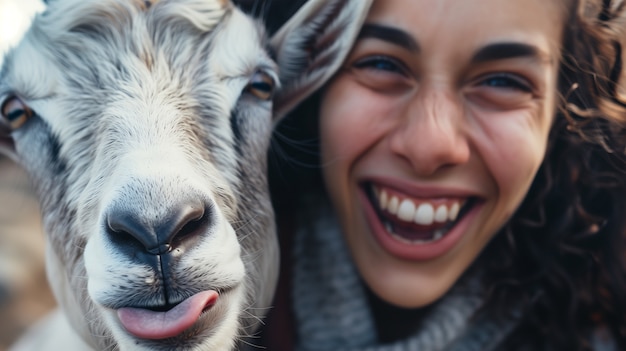 Foto gratuita granja de cabras fotorrealista