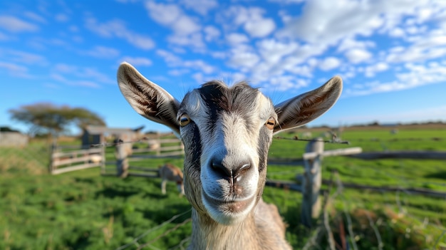 Foto gratuita granja de cabras fotorrealista