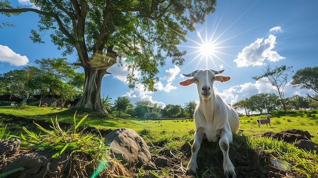 Foto gratuita granja de cabras fotorrealista