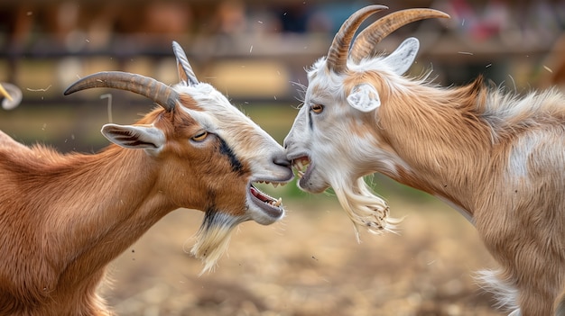 Foto gratuita granja de cabras fotorrealista