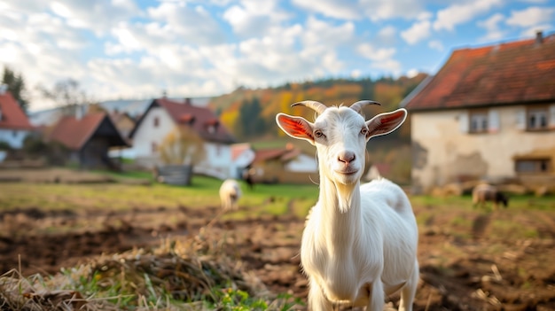 Foto gratuita granja de cabras fotorrealista