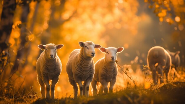 Granja de ovejas fotorrealista