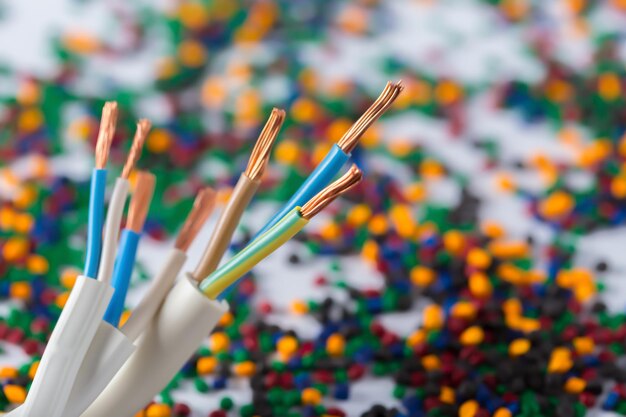 Gránulos de polímero de plástico de colores para cables